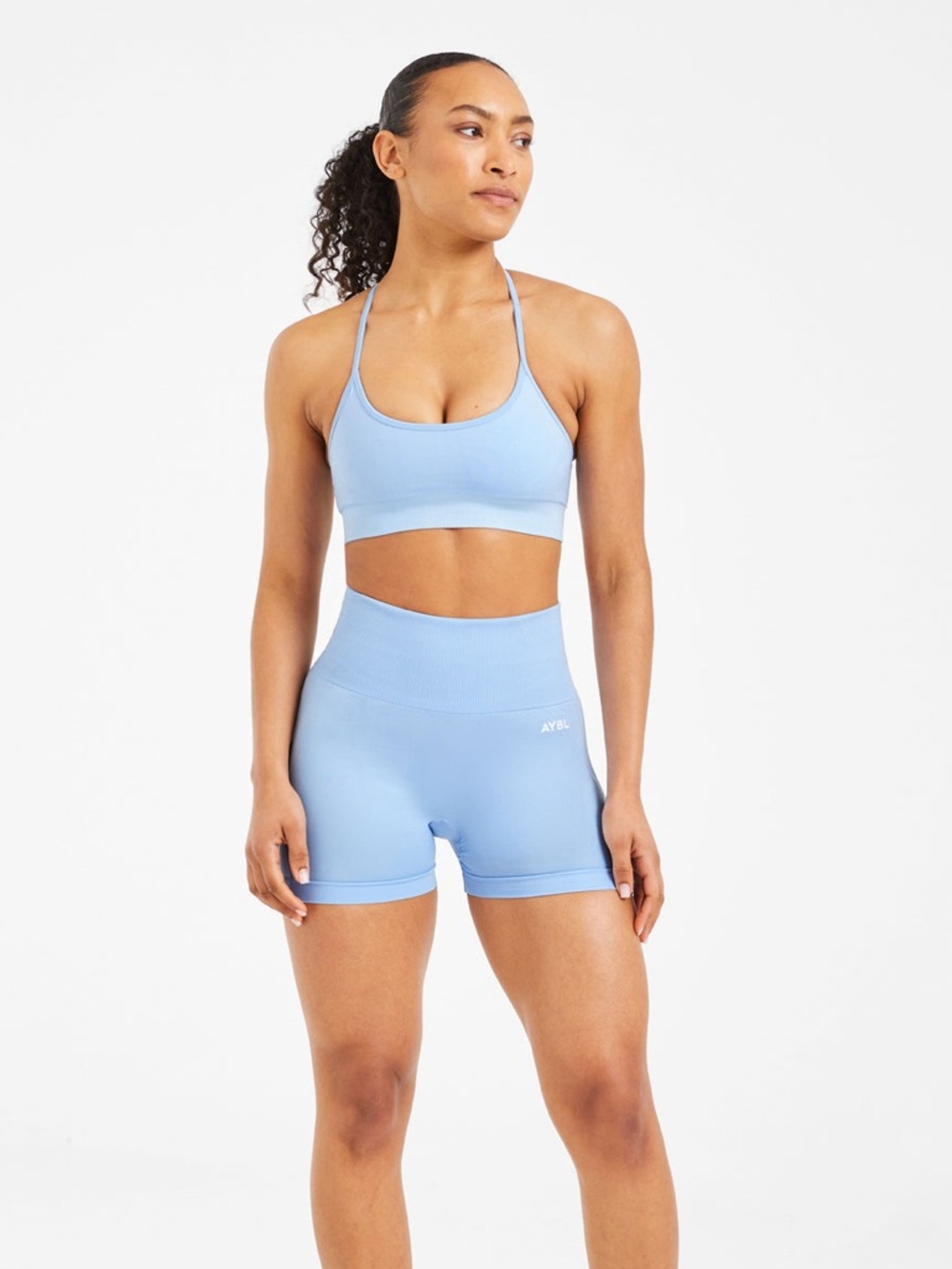 AYBL Empower Seamless Set – Sky Blue (Bra M / Shorts S)